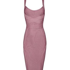 Blush Deep V Bandage Dress - never worn